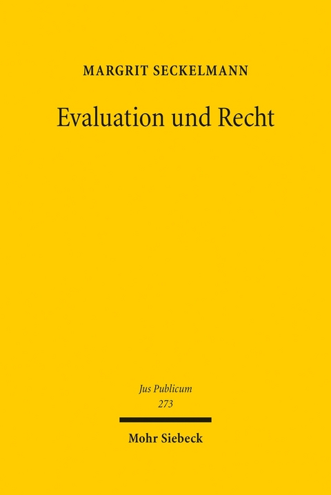 Evaluation und Recht -  Margrit Seckelmann