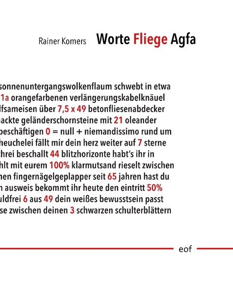 Worte Fliege Agfa -  Rainer Komers