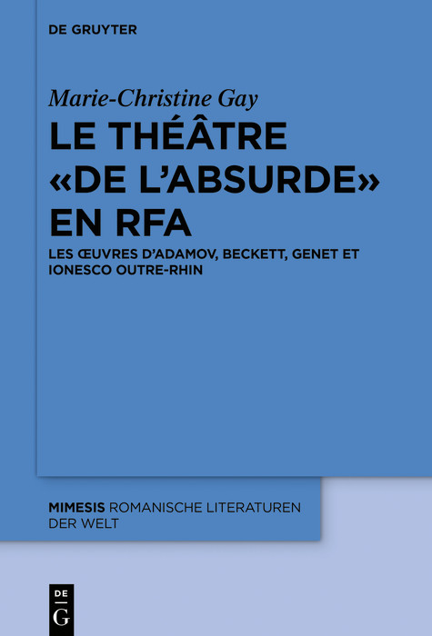 Le théâtre « de l'absurde » en RFA -  Marie-Christine Gay