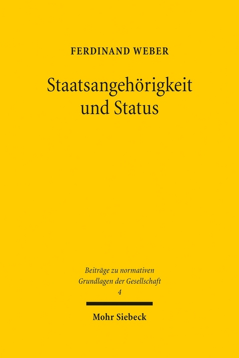 Staatsangehörigkeit und Status -  Ferdinand Weber