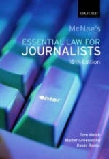 McNae's Essential Law for Journalists - Welsh, Tom