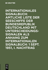 1 Sept. 1951, I. Nachtrag - 