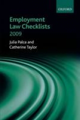 Employment Law Checklists 2009 - Palca, Julia; Taylor, Catherine