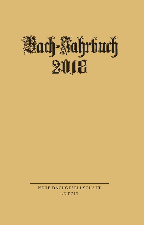 Bach-Jahrbuch 2018 - 
