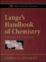 Lange's Handbook of Chemistry, 70th Anniversary Edition - Speight, James