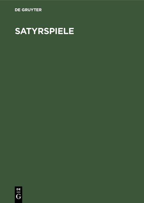 Satyrspiele - Frank Brommer