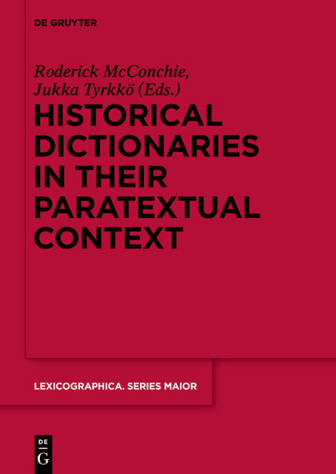 Historical Dictionaries in their Paratextual Context - 