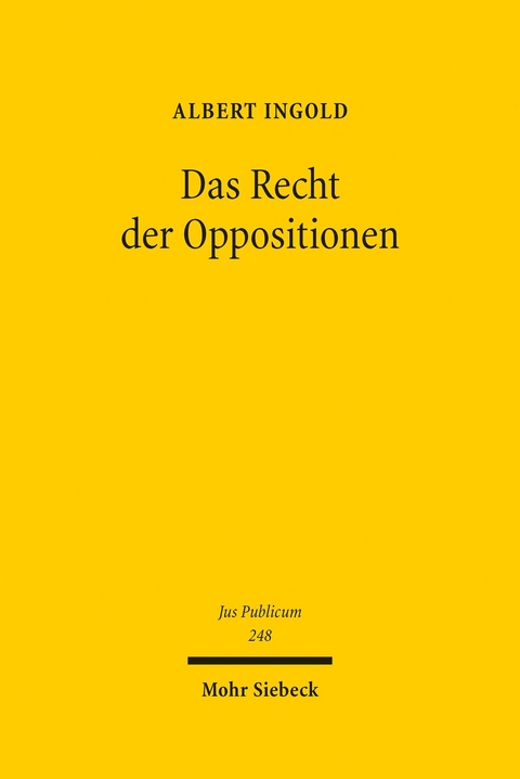 Das Recht der Oppositionen -  Albert Ingold