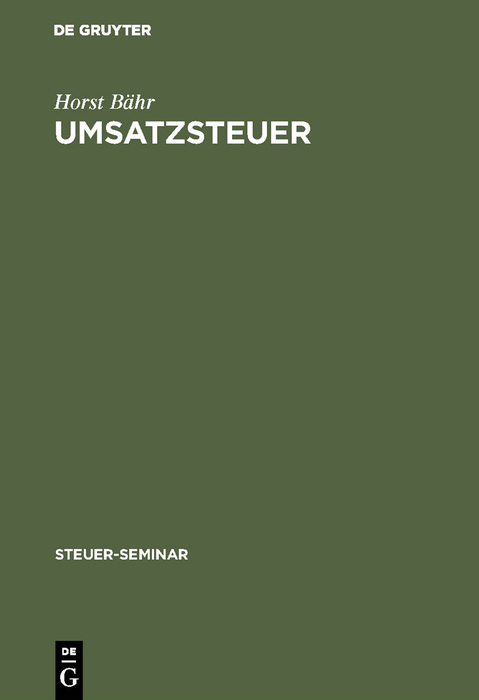 Umsatzsteuer - Horst Bähr