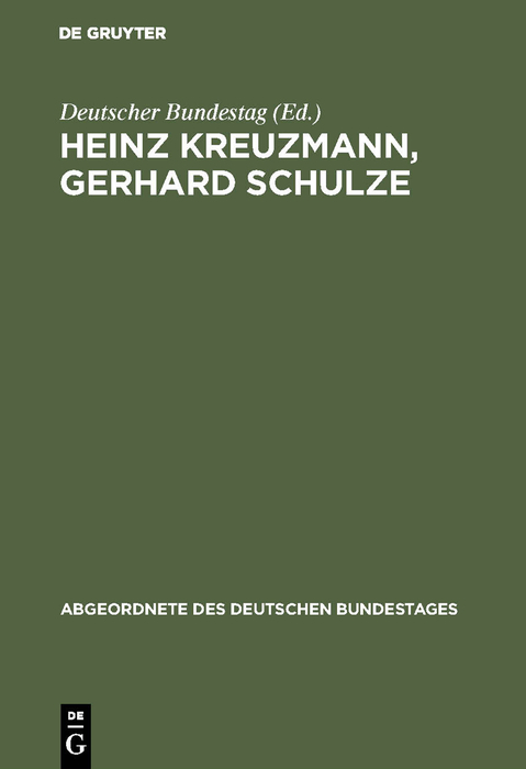 Heinz Kreuzmann, Gerhard Schulze - 