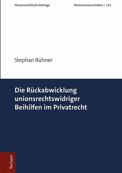 Die Rückabwicklung unionsrechtswidriger Beihilfen im Privatrecht -  Stephan Bühner