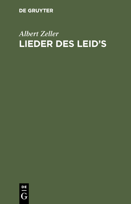 Lieder des Leid’s - Albert Zeller