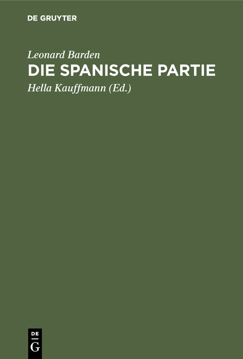 Die spanische Partie - Leonard Barden