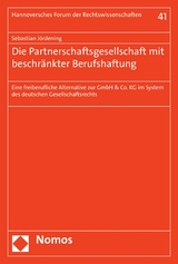 Die Partnerschaftsgesellschaft mit beschränkter Berufshaftung -  Sebastian Jördening