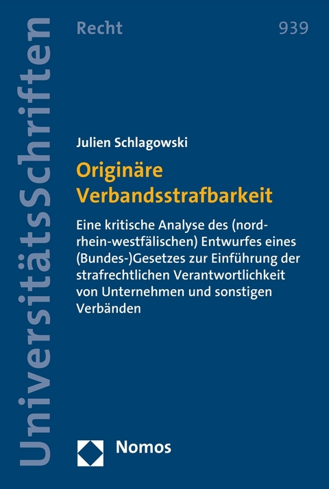 Originäre Verbandsstrafbarkeit -  Julien Schlagowski