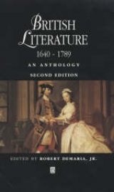 British Literature 1640-1789 - Robert Demaria., Prof