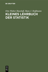 Kleines Lehrbuch der Statistik - Otto Walter Haseloff, Hans J. Hoffmann