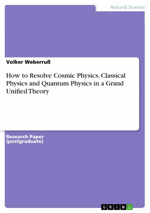 How to Resolve Cosmic Physics, Classical Physics and Quantum Physics in a Grand Unified Theory -  Volker Weberruß