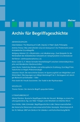 Archiv für Begriffsgeschichte. Band 49 - 