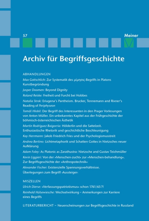 Archiv für Begriffsgeschichte. Band 57 - 