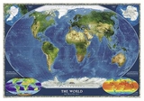 World Satellite, Laminated - Maps, National Geographic