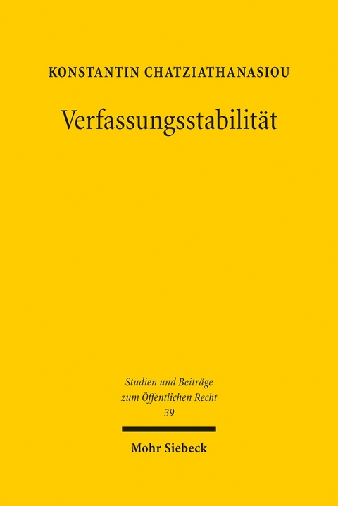 Verfassungsstabilität -  Konstantin Chatziathanasiou