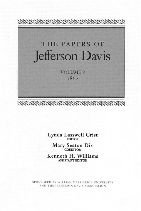 Papers of Jefferson Davis -  Jefferson Davis