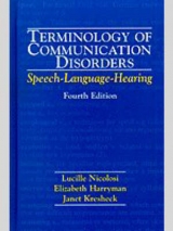 Terminology of Communication Disorders - Nicolosi, Lucille; etc.; Butler, John; Harryman, Elizabeth