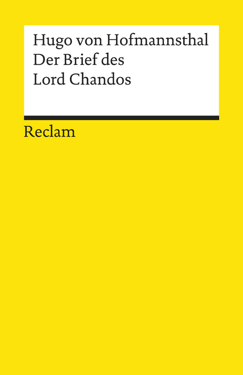 Der Brief des Lord Chandos - Hugo von Hofmannsthal