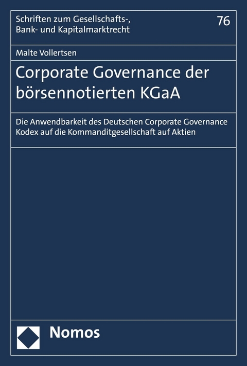Corporate Governance der börsennotierten KGaA -  Malte Vollertsen