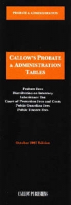 Probate and the Administration of Estates Tables - Callow, P.M.