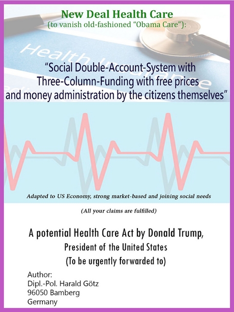 "Social Double-Account-System with Three-Column-Funding with free prices and money administration by the citizens themselves" Adapted to US Economy, strong market-based and joining social needs (All your claims are fulfilled) - Dipl. Pol. Harald Götz