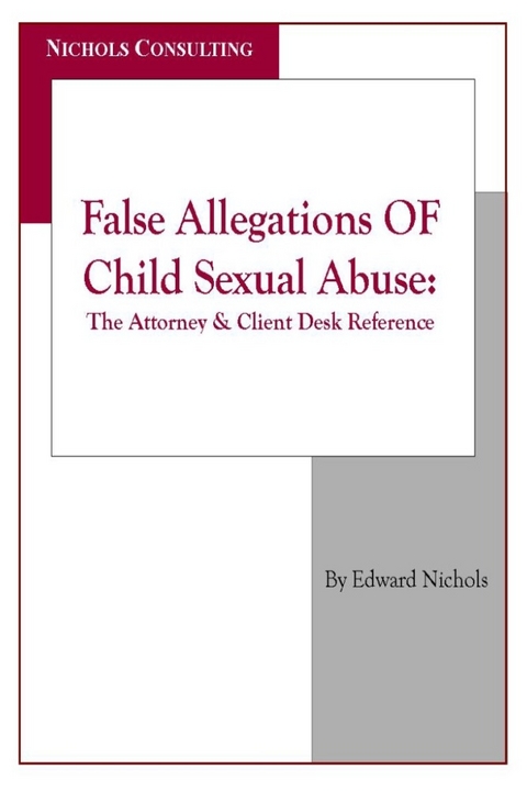 False Allegations Of Child Sexual Abuse - Edward Nichols