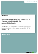 Automatisierung von Arbeitsprozessen. Chance oder Risiko für die Automobilindustrie? - Ella Leicht