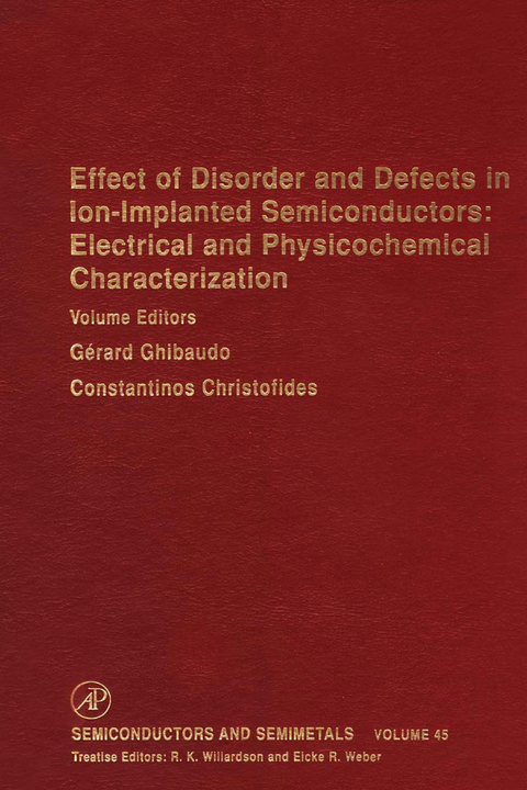 Effect of Disorder and Defects in Ion-Implanted Semiconductors: Electrical and Physiochemical Characterization - 