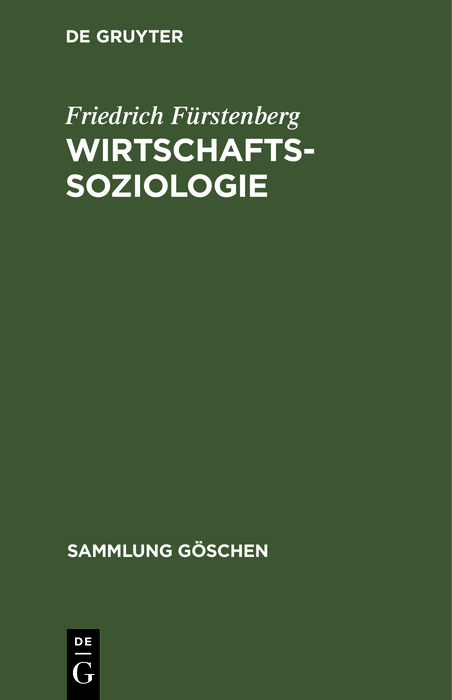 Wirtschaftssoziologie - Friedrich Fürstenberg