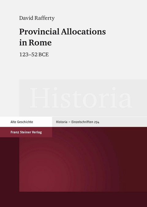 Provincial Allocations in Rome -  David Rafferty