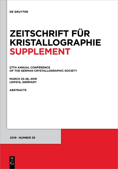 27th Annual Conference of the German Crystallographic Society, March 25–28, 2019, Leipzig, Germany