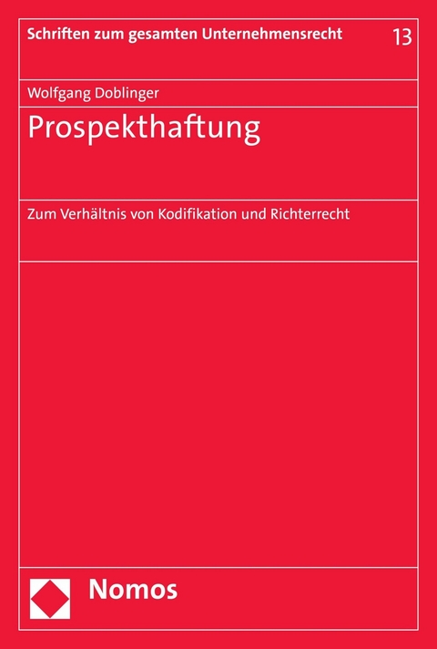 Prospekthaftung -  Wolfgang Doblinger