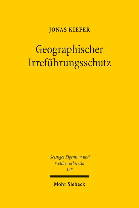 Geographischer Irreführungsschutz -  Jonas Kiefer