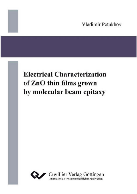 Electrical Characterization of ZnO thin films grown by molecular beam epitaxy -  Vladimir Petukhov