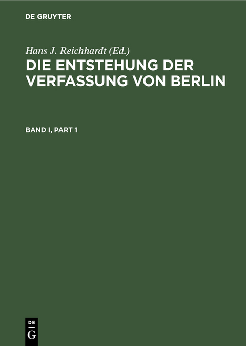 Die Entstehung der Verfassung von Berlin - 