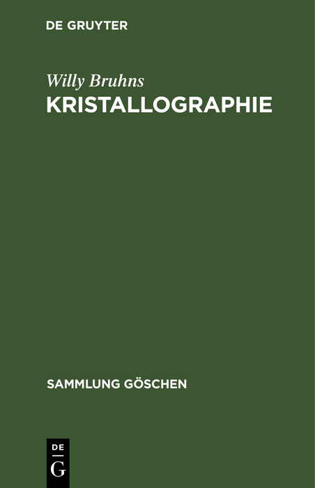 Kristallographie - Willy Bruhns