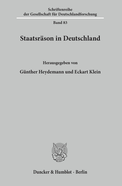 Staatsräson in Deutschland. - 