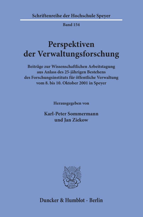 Perspektiven der Verwaltungsforschung. - 