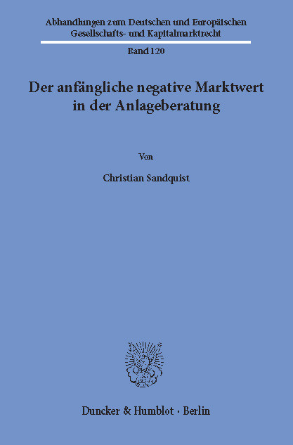 Der anfängliche negative Marktwert in der Anlageberatung. -  Christian Sandquist