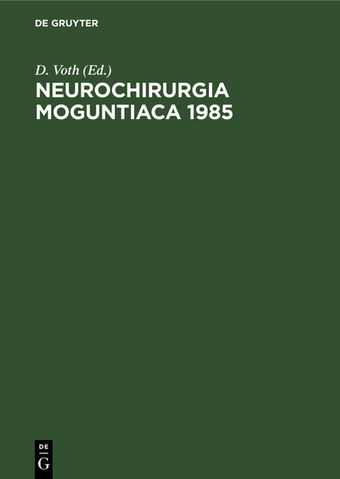 Neurochirurgia Moguntiaca 1985 - 