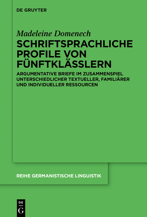 Schriftsprachliche Profile von Fünftklässlern - Madeleine Domenech