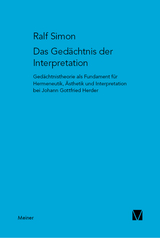 Das Gedächtnis der Interpretation - Ralf Simon