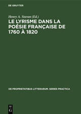 Le lyrisme dans la poésie française de 1760 à 1820 - 